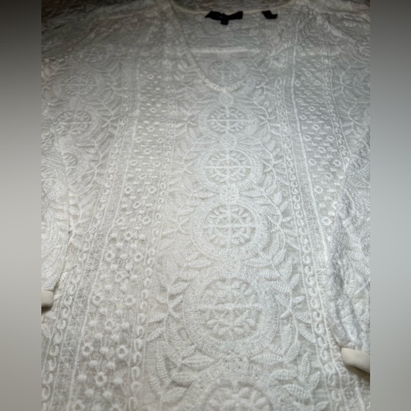 Theory Silk Lace Embroidered Top Shirt Blouse, size small, BohoChic Feminine - Picture 7 of 15